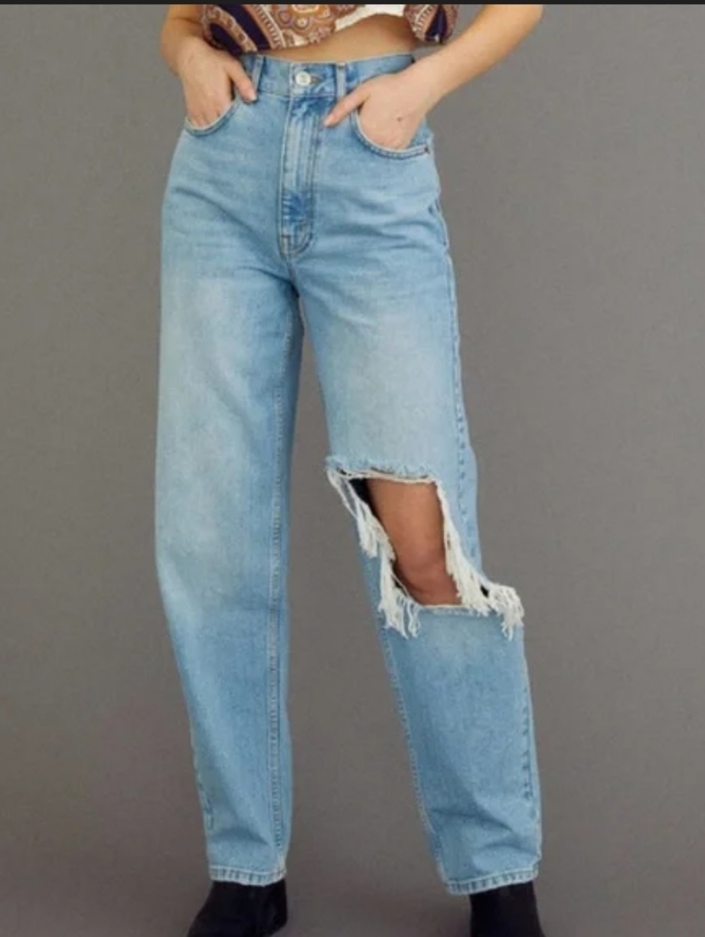 Women's BDG Urban Outfitters Light Blue High Rise Baggy Jeans Size 26